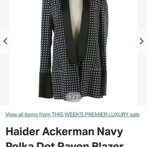 Haider Ackermann Black and White Polka Dot Jacket